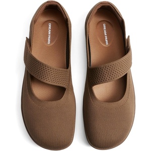 image:imageDREAM PAIRS Womens Mary Jane Ballet Flats Barefoot Knit Wide Toe Box Arch Support Flat Shoes for Women Dressy Casual Office Business Work Travel WalkBrown