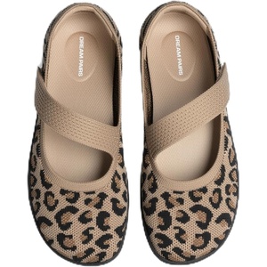 image:imageDREAM PAIRS Womens Mary Jane Ballet Flats Barefoot Knit Wide Toe Box Arch Support Flat Shoes for Women Dressy Casual Office Business Work Travel WalkLeopard