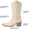 image:imageDREAM PAIRS Cowboy Boots for Women Cowgirl Western Boots Fashion Embroidery Stitched Chunky Heel Mid Calf BootsBeige