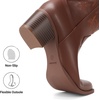 image:imageDREAM PAIRS Cowboy Boots for Women Cowgirl Western Boots Fashion Embroidery Stitched Chunky Heel Mid Calf BootsBrown