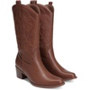 image:imageDREAM PAIRS Cowboy Boots for Women Cowgirl Western Boots Fashion Embroidery Stitched Chunky Heel Mid Calf BootsBrown