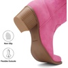 image:imageDREAM PAIRS Cowboy Boots for Women Cowgirl Western Boots Fashion Embroidery Stitched Chunky Heel Mid Calf BootsPink