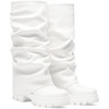 image:imageDREAM PAIRS Womens Fold Over Platform Chunky Heel Boots For Concerts Wear Ruched Mid Calf Slouchy Fashion Boots with Wide Calf FitWhite