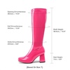 image:imageDREAM PAIRS Womens Gogo Boots Square Toe Chunky Wide Calf Knee High BootsHot Pinkpat