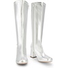 image:imageDREAM PAIRS Womens Gogo Boots Square Toe Chunky Wide Calf Knee High BootsMetallic Silver