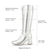 image:imageDREAM PAIRS Womens Gogo Boots Square Toe Chunky Wide Calf Knee High BootsMetallic Silver