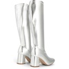 image:imageDREAM PAIRS Womens Gogo Boots Square Toe Chunky Wide Calf Knee High BootsMetallic Silver