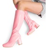 image:imageDREAM PAIRS Womens Gogo Boots Square Toe Chunky Wide Calf Knee High BootsPinkpat