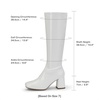 image:imageDREAM PAIRS Womens Gogo Boots Square Toe Chunky Wide Calf Knee High BootsWhitePatentPu