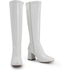 image:imageDREAM PAIRS Womens Gogo Boots Square Toe Chunky Wide Calf Knee High BootsWhitePatentPu