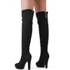 image:imageDREAM PAIRS Womens HIGHPLAT Chunky Thigh High Over The Knee High Heel BootsBlack