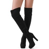 image:imageDREAM PAIRS Womens HIGHPLAT Chunky Thigh High Over The Knee High Heel BootsBlack