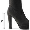 image:imageDREAM PAIRS Womens HIGHPLAT Chunky Thigh High Over The Knee High Heel BootsBlack