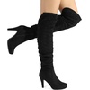 image:imageDREAM PAIRS Womens HIGHPLAT Chunky Thigh High Over The Knee High Heel BootsBlackNubuck1