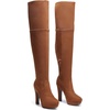 image:imageDREAM PAIRS Womens HIGHPLAT Chunky Thigh High Over The Knee High Heel BootsBrown