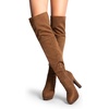 image:imageDREAM PAIRS Womens HIGHPLAT Chunky Thigh High Over The Knee High Heel BootsBrown