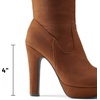 image:imageDREAM PAIRS Womens HIGHPLAT Chunky Thigh High Over The Knee High Heel BootsBrown