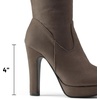 image:imageDREAM PAIRS Womens HIGHPLAT Chunky Thigh High Over The Knee High Heel BootsKhaki