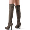 image:imageDREAM PAIRS Womens HIGHPLAT Chunky Thigh High Over The Knee High Heel BootsKhaki