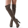 image:imageDREAM PAIRS Womens HIGHPLAT Chunky Thigh High Over The Knee High Heel BootsKhaki