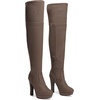image:imageDREAM PAIRS Womens HIGHPLAT Chunky Thigh High Over The Knee High Heel BootsKhaki