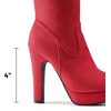 image:imageDREAM PAIRS Womens HIGHPLAT Chunky Thigh High Over The Knee High Heel BootsRed