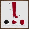 image:imageDREAM PAIRS Womens HIGHPLAT Chunky Thigh High Over The Knee High Heel BootsRed1