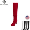 image:imageDREAM PAIRS Womens HIGHPLAT Chunky Thigh High Over The Knee High Heel BootsRed1