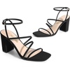 image:imageDREAM PAIRS Womens Heels Chunky Block Strappy Square Open Toe Ankle Buckle 315 Inch Heeled Sandals Wedding Party Dress Prom ShoesBlacknubuck