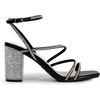 image:imageDREAM PAIRS Womens Heels Chunky Block Strappy Square Open Toe Ankle Buckle 315 Inch Heeled Sandals Wedding Party Dress Prom ShoesBlackrhinestone
