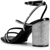 image:imageDREAM PAIRS Womens Heels Chunky Block Strappy Square Open Toe Ankle Buckle 315 Inch Heeled Sandals Wedding Party Dress Prom ShoesBlackrhinestone