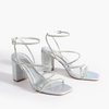 image:imageDREAM PAIRS Womens Heels Chunky Block Strappy Square Open Toe Ankle Buckle 315 Inch Heeled Sandals Wedding Party Dress Prom ShoesSilverrhinestone