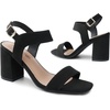 image:imageDREAM PAIRS Womens High Chunky Heels Square Toe Block Ankle Strap 3 inch Comfortable Heeled Sandals For Formal Wedding Party DressBlacknubuck