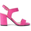image:imageDREAM PAIRS Womens High Chunky Heels Square Toe Block Ankle Strap 3 inch Comfortable Heeled Sandals For Formal Wedding Party DressHot Pinksuede
