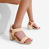image:imageDREAM PAIRS Womens High Chunky Heels Square Toe Block Ankle Strap 3 inch Comfortable Heeled Sandals For Formal Wedding Party DressNudenubuck