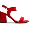 image:imageDREAM PAIRS Womens High Chunky Heels Square Toe Block Ankle Strap 3 inch Comfortable Heeled Sandals For Formal Wedding Party DressRedsuede