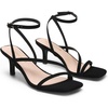 image:imageDREAM PAIRS Womens Low Kitten Heels Strappy Open Square Toe Ankle Strap Sexy Fashion Comfort Dress Shoes Party Heeled SandalsBlacknubuck