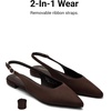 image:imageDREAM PAIRS Womens Slingback Dressy Pointed Toe Ballet Flats with Buckle Strap Low Heel Dress Flat ShoesBrown
