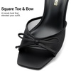 image:imageDREAM PAIRS Womens Square Open Toe Heels With Bow Vintage Slip on Stiletto High Backless Dressy Sandals for Daily PartyBlack