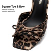 image:imageDREAM PAIRS Womens Square Open Toe Heels With Bow Vintage Slip on Stiletto High Backless Dressy Sandals for Daily PartyLeopard