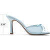 image:imageDREAM PAIRS Womens Square Open Toe Heels With Bow Vintage Slip on Stiletto High Backless Dressy Sandals for Daily PartyLight Blue