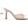 image:imageDREAM PAIRS Womens Square Open Toe Heels With Bow Vintage Slip on Stiletto High Backless Dressy Sandals for Daily PartyNude