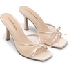 image:imageDREAM PAIRS Womens Square Open Toe Heels With Bow Vintage Slip on Stiletto High Backless Dressy Sandals for Daily PartyNude