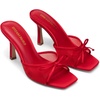 image:imageDREAM PAIRS Womens Square Open Toe Heels With Bow Vintage Slip on Stiletto High Backless Dressy Sandals for Daily PartyRed