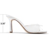image:imageDREAM PAIRS Womens Square Open Toe Heels With Bow Vintage Slip on Stiletto High Backless Dressy Sandals for Daily PartyWhite