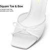 image:imageDREAM PAIRS Womens Square Open Toe Heels With Bow Vintage Slip on Stiletto High Backless Dressy Sandals for Daily PartyWhite
