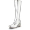 image:imageDREAM PAIRS Womens Gogo Boots Square Toe Chunky Wide Calf Knee High BootsMetallic Silver
