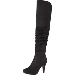 image:imageDREAM PAIRS Womens HIGHPLAT Chunky Thigh High Over The Knee High Heel BootsBlack1
