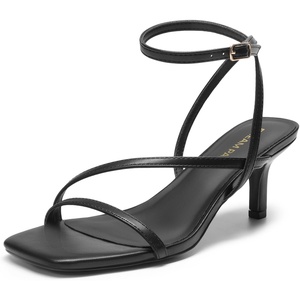 image:imageDREAM PAIRS Womens Low Kitten Heels Strappy Open Square Toe Ankle Strap Sexy Fashion Comfort Dress Shoes Party Heeled SandalsBlack
