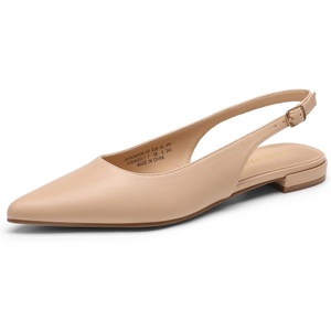 image:imageDREAM PAIRS Womens Slingback Dressy Pointed Toe Ballet Flats with Buckle Strap Low Heel Dress Flat ShoesNude